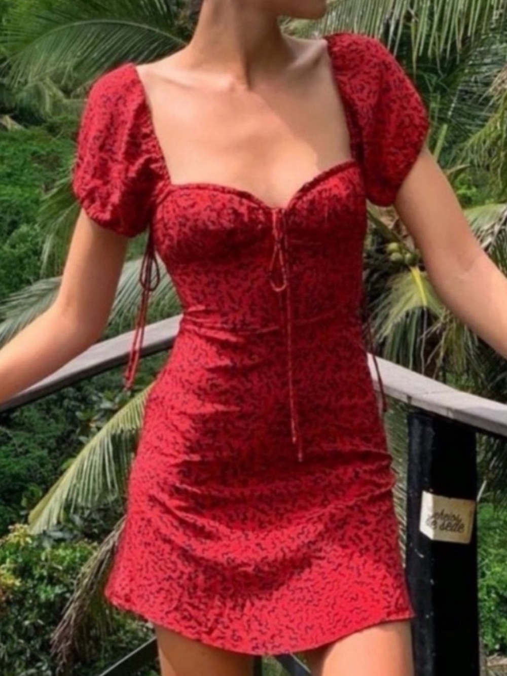 Réalisation Par Mini Venus Dress Red Squiggle Print 100% Silk Small